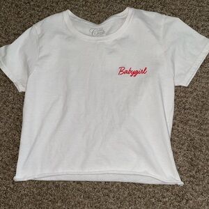 White Babygirl Cropped T-Shirt